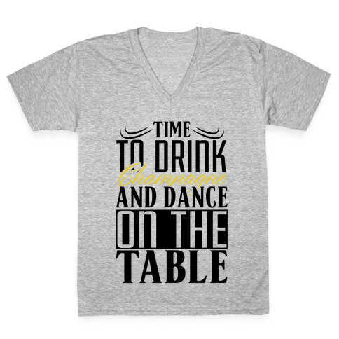 Champagne Drinking V-Neck Tee Shirt