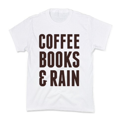 Coffee Books & Rain Kids T-Shirt