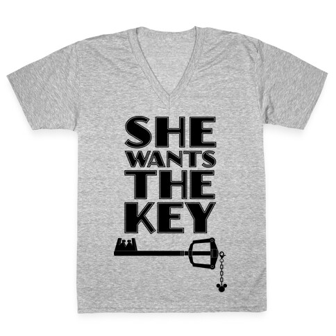 She Wants The Key V-Neck Tee Shirt