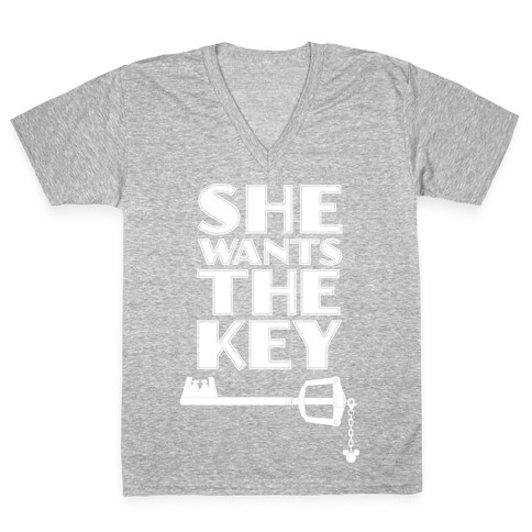 She Wants The Key V-Neck Tee Shirt