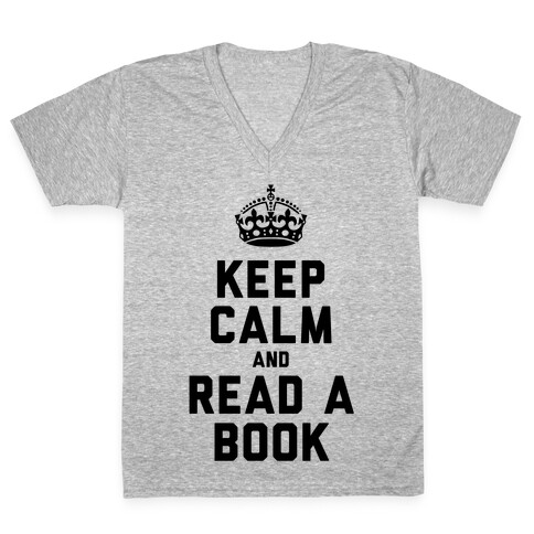 Keep Calm and Read a Book V-Neck Tee Shirt