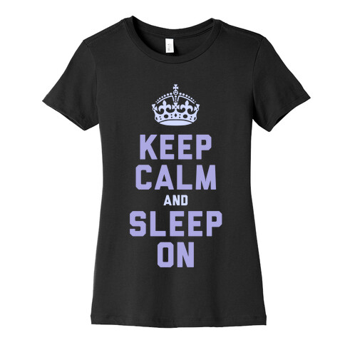 Keep Calm and Sleep On (Purple) Womens T-Shirt