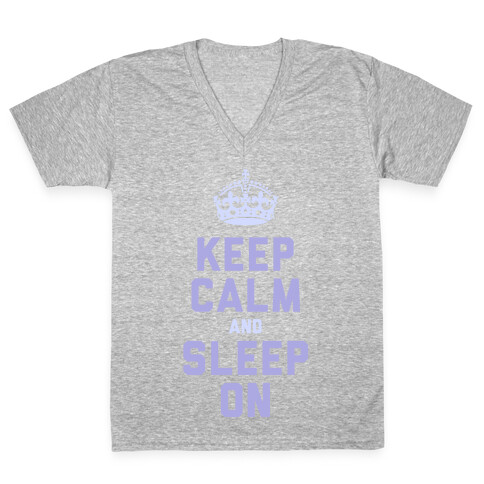 Keep Calm and Sleep On (Purple) V-Neck Tee Shirt