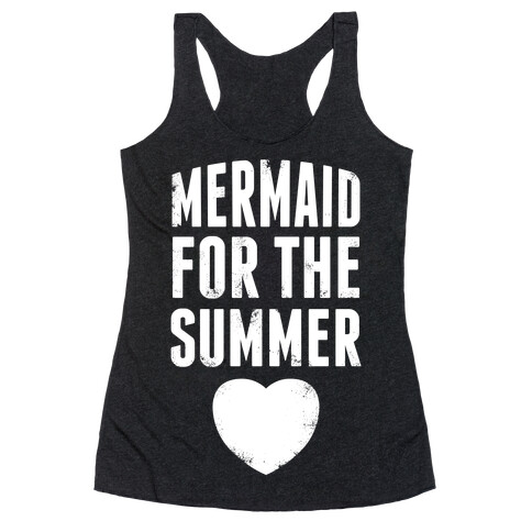 Mermaid for the Summer (White Ink) Racerback Tank Top