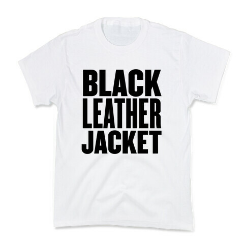 Black Leather Jacket Kids T-Shirt