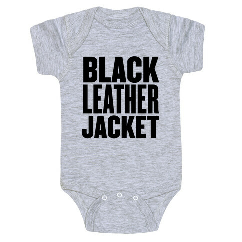 Black Leather Jacket Baby One-Piece