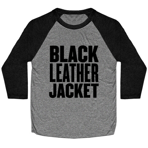 Black Leather Jacket Baseball Tee