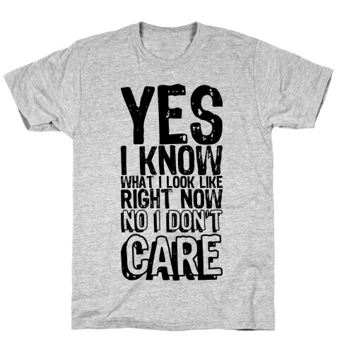 Yes, I Know What I Look Like Right Now No I Don't Care T-Shirt