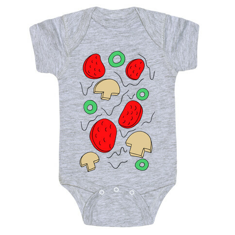 Pizza Toppings Baby One-Piece