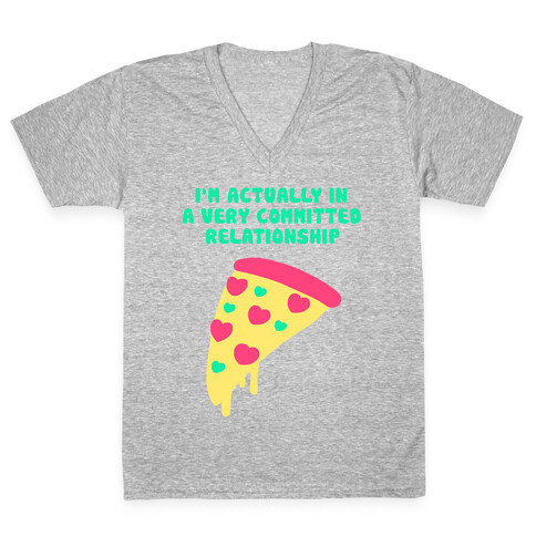 Pizza Relationship V-Neck Tee Shirt