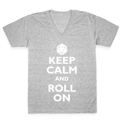 Keep Calm And Roll On V-Neck Tee Shirt