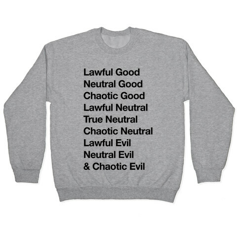 The Alignments (D&D) Pullover