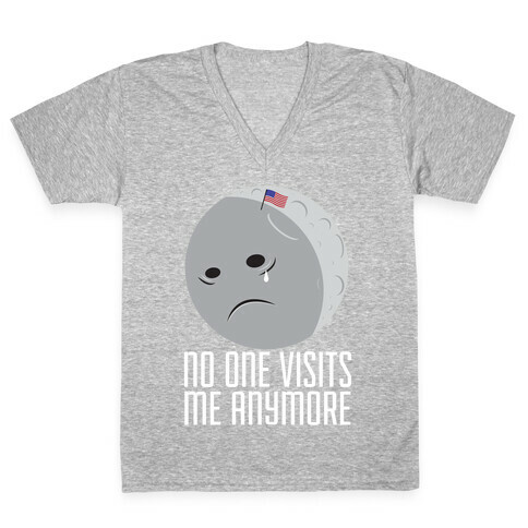 Sad Moon V-Neck Tee Shirt