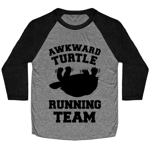 Awkward Turtle Running Team Baseball Tee