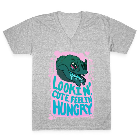 Kawaii Kaiju: Lookin' Cute. Feelin' Hungry. V-Neck Tee Shirt