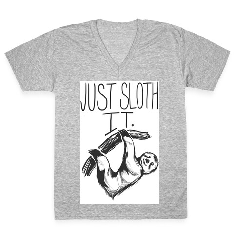 Just Sloth It! V-Neck Tee Shirt