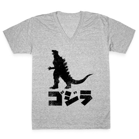 Godzilla (Vintage) V-Neck Tee Shirt