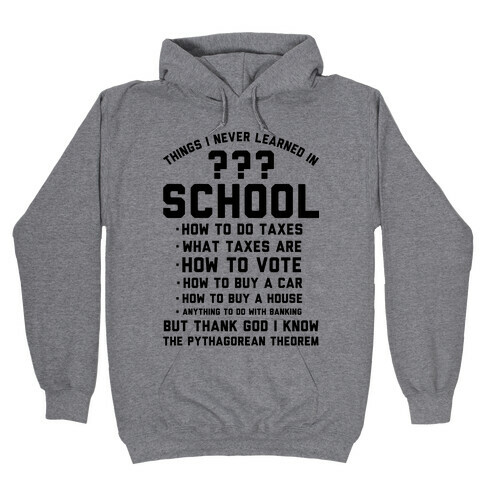 Things I Never Learned In School Hooded Sweatshirt