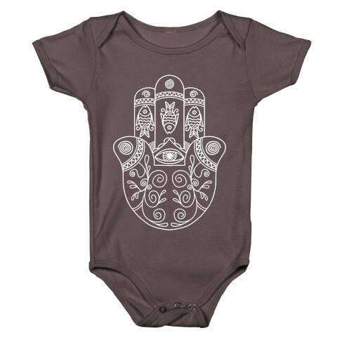 White Hamsa Baby One-Piece