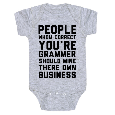 Bad Grammer Baby One-Piece