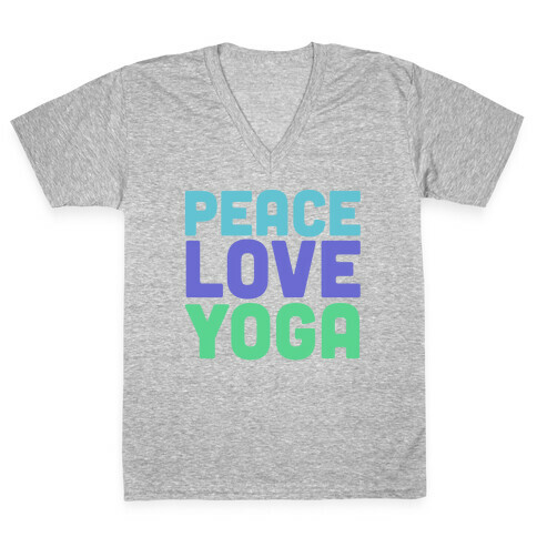 Peace Love Yoga V-Neck Tee Shirt