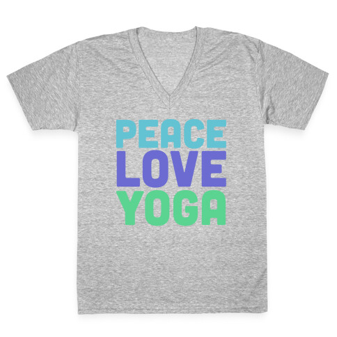 Peace Love Yoga V-Neck Tee Shirt