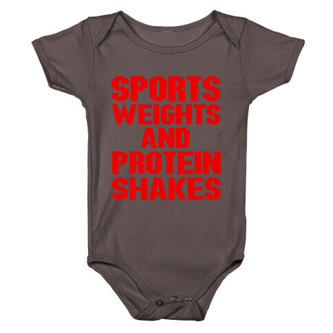 Sports Weights and Protein Shakes Baby One-Piece