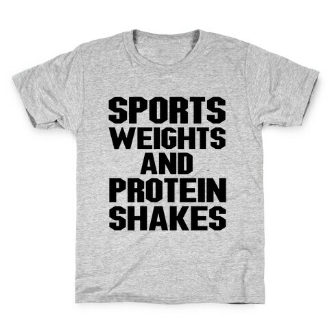 Sports Weights and Protein Shakes Kids T-Shirt