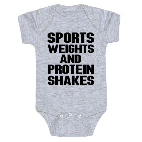 Sports Weights and Protein Shakes Baby One-Piece
