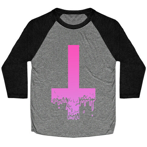 Cross Drip- Pink Baseball Tee