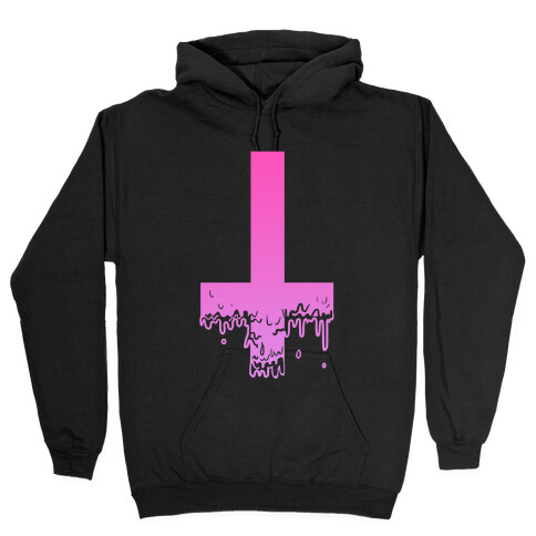 Cross Drip- Pink Hooded Sweatshirt
