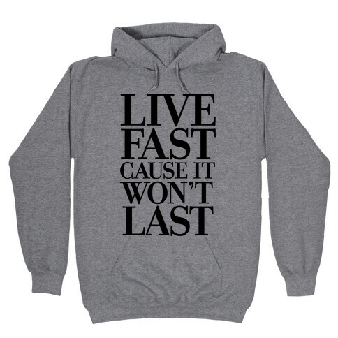 Live Fast Because It Won't Last Hooded Sweatshirt