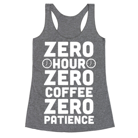 Zero Hour (White Ink) Racerback Tank Top