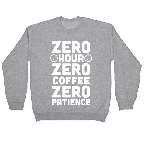 Zero Hour (White Ink) Pullover