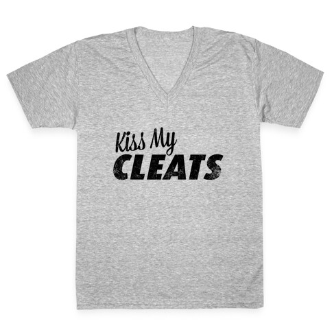 Kiss My Cleats V-Neck Tee Shirt