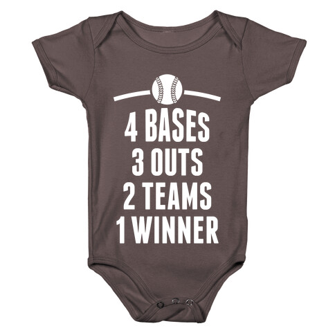 4 Bases, 3 Outs, 2 Teams, 1 Winner (Baseball) Baby One-Piece