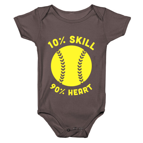 10% Skill 90% Heart (Softball) Baby One-Piece