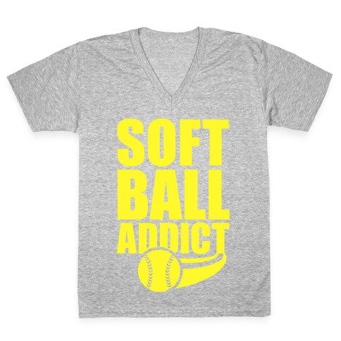 Softball Addict V-Neck Tee Shirt