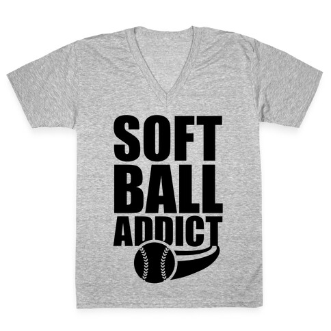 Softball Addict V-Neck Tee Shirt