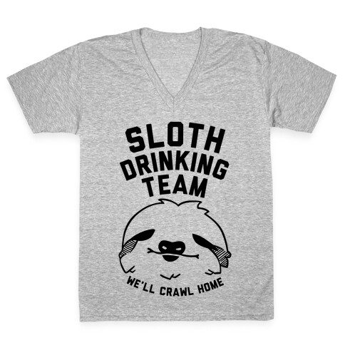 Sloth Drinking Team V-Neck Tee Shirt