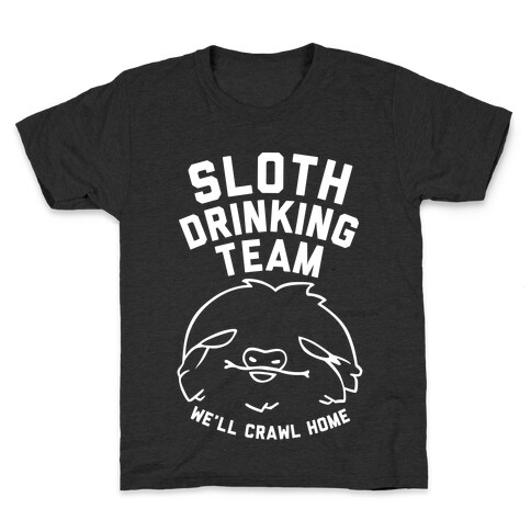 Sloth Drinking Team (White Ink) Kids T-Shirt