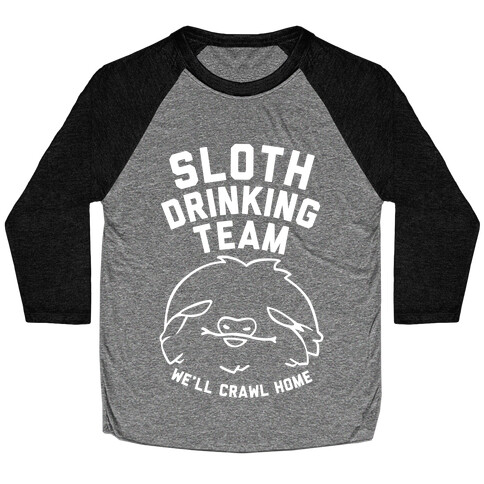Sloth Drinking Team (White Ink) Baseball Tee