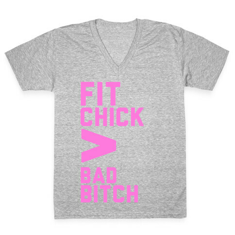 Fit Chick > Bad Bitch V-Neck Tee Shirt