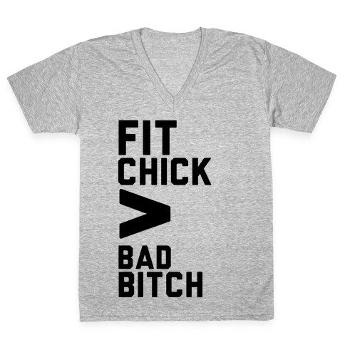 Fit Chick > Bad Bitch V-Neck Tee Shirt