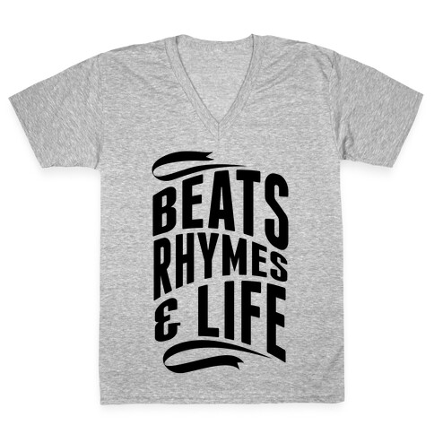Beats, Rhymes And Life V-Neck Tee Shirt