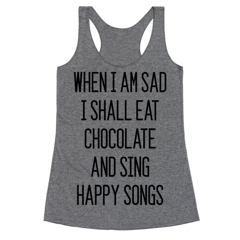 Get Sad Eat Chocolate Racerback Tank Top