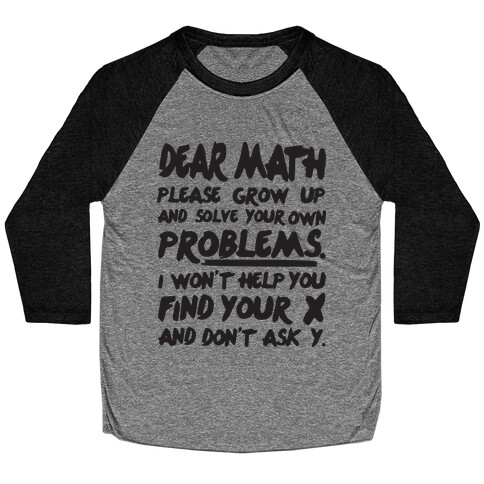 Dear Math Baseball Tee