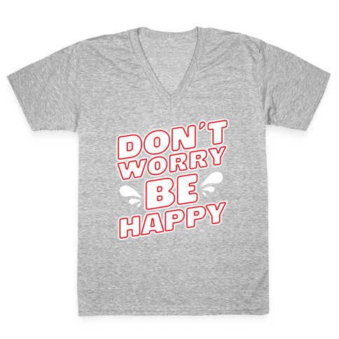 Don't Worry Be Happy V-Neck Tee Shirt