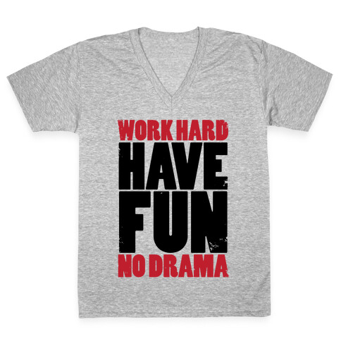 Work Hard, Have Fun, No Drama V-Neck Tee Shirt