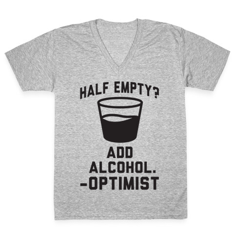 Optimistic Alcoholic V-Neck Tee Shirt